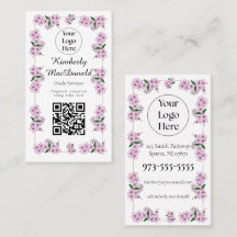 Pink Floral Doula Services QR code your logo