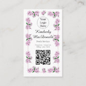 Pink Floral Doula Services QR code your logo 名刺 (正面)