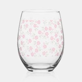Pink Floral Drinkware Set ステムなしワイングラス