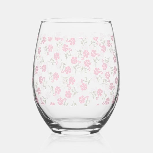 Pink Floral Drinkware Set ステムなしワイングラス (正面)