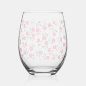Pink Floral Drinkware Set ステムなしワイングラス (裏面)
