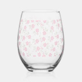 Pink Floral Drinkware Set ステムなしワイングラス (右)