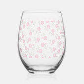 Pink Floral Drinkware Set ステムなしワイングラス (左)