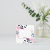 Pink Floral Earring Display Holder スクエア名刺 (スタンド正面)