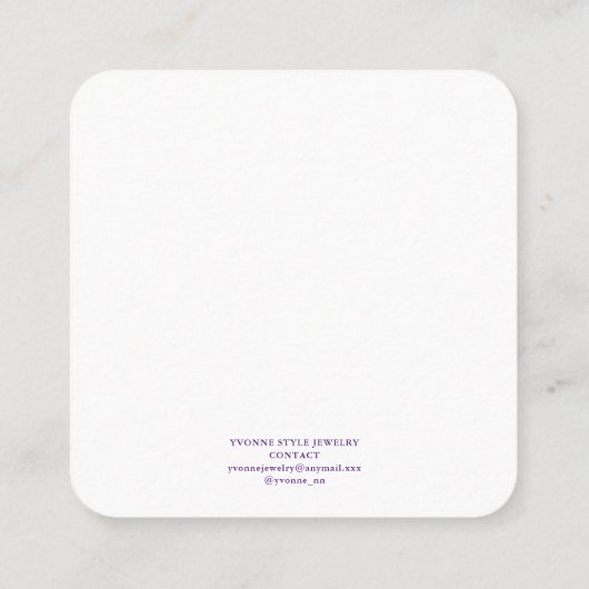 Pink Floral Earring Display Holder スクエア名刺 (裏面)