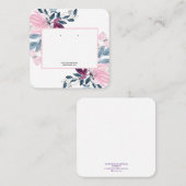 Pink Floral Earring Display Holder スクエア名刺 (正面/裏面)
