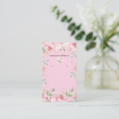 Pink Floral Earring Display Holder Card 名刺 (スタンド正面)