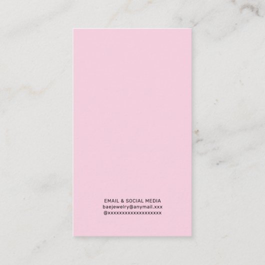 Pink Floral Earring Display Holder Card 名刺 (裏面)