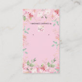 Pink Floral Earring Display Holder Card 名刺 (正面)
