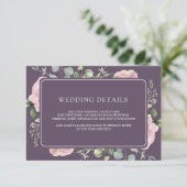 Pink Floral Eucalyptus Dusty Purple Wedding Detail エンクロージャーカード (スタンド正面)