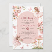 Pink Floral Fairy Baby Shower Invitation 招待状 (正面)