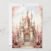 Pink Floral Fairytale Castle Wedding セーブザデート (裏面)