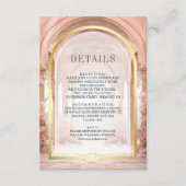 Pink Floral Fairytale Castle Wedding Details エンクロージャーカード (正面)