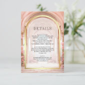 Pink Floral Fairytale Castle Wedding Details エンクロージャーカード (スタンド正面)