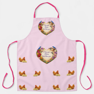Pink Floral Faith-Inspired Kitchen Apron for Mom エプロン