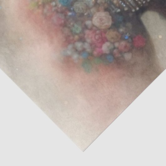 Pink Floral Fantasy Horse Decoupage 薄葉紙 (詳細)