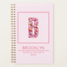 Pink Floral Feminine Botanical Name Letter B