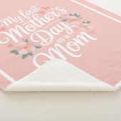  Pink Floral First Mother's Day  シェルパブランケット (3/4)