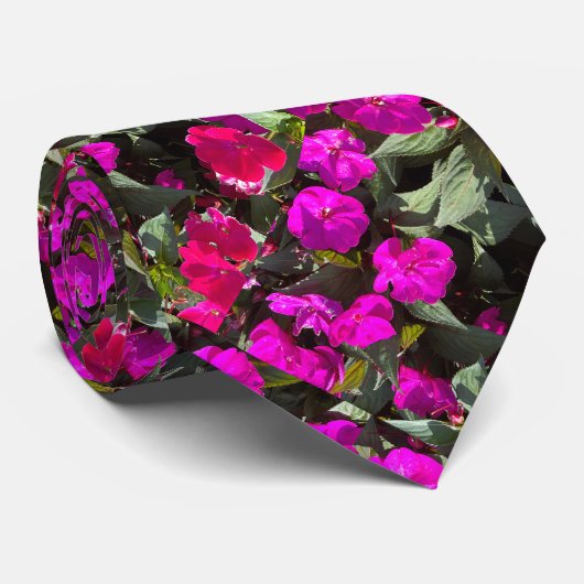 Pink Floral Flower Art Abstract Gift Wedding Favor ネクタイ (ロール)