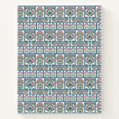 Pink Floral Folk Art Quilt Pattern ノートブック (裏面)