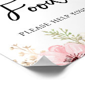 Pink Floral Food Baby Shower ポスター (角)