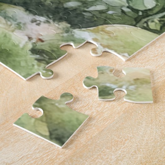 Pink Floral Forest Squirrel ジグソーパズル (側面)