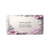 Pink Floral Frame Address Label ラベル (正面)
