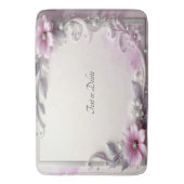 Pink Floral Frame Bath Mat バスマット (正面縦)