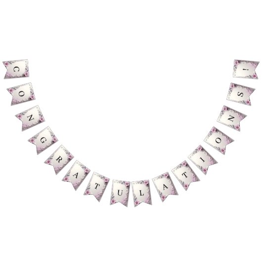 Pink Floral Frame Bunting Flag バンティングフラッグ (全)