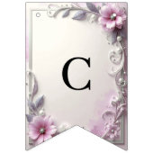 Pink Floral Frame Bunting Flag バンティングフラッグ (第1の旗)
