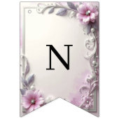Pink Floral Frame Bunting Flag バンティングフラッグ (第3の旗)