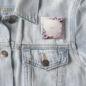 Pink Floral Frame Button 缶バッジ (インサイチュ)