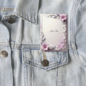 Pink Floral Frame Button 缶バッジ (インサイチュ)
