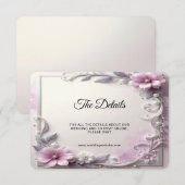 Pink Floral Frame Detail エンクロージャーカード (正面/裏面)