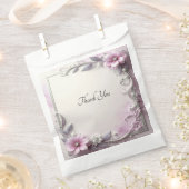 Pink Floral Frame Favor Bag フェイバーバッグ (クリップ留めされた状態)