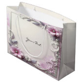 Pink Floral Frame Gift Bag ラージペーパーバッグ (裏面アングル)