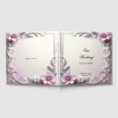 Pink Floral Frame Guest Book ゲストブック (全面)