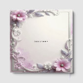 Pink Floral Frame Guest Book ゲストブック (裏面)
