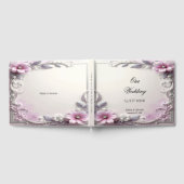 Pink Floral Frame Guest Book ゲストブック (全面)
