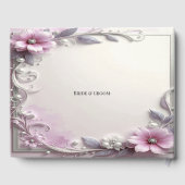Pink Floral Frame Guest Book ゲストブック (裏面)