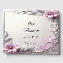 Pink Floral Frame Guest Book