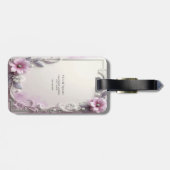 Pink Floral Frame Luggage Tag ラゲッジタグ (裏面横)