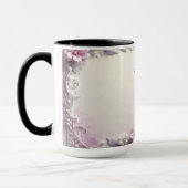 Pink Floral Frame Mug マグカップ (左)
