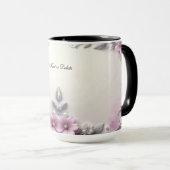 Pink Floral Frame Mug マグカップ (正面右)