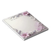 Pink Floral Frame Notepad ノートパッド (アングル)