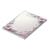 Pink Floral Frame Notepad ノートパッド (回転)