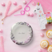 Pink Floral Frame Paper Bowls ペーパーボウル (パーティー)