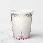 Pink Floral Frame Paper Cups 紙コップ (右)