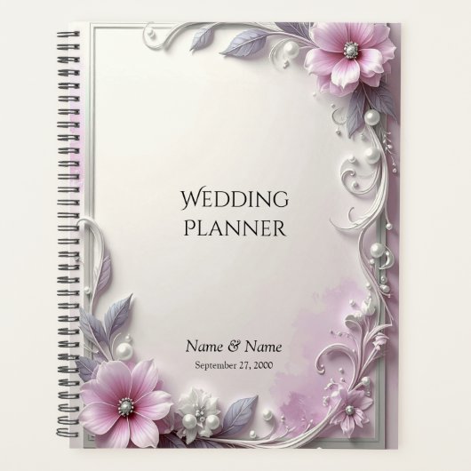Pink Floral Frame Planner プランナー手帳 (正面)