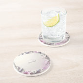 Pink Floral Frame Sandstone Coaster コースター (側面)